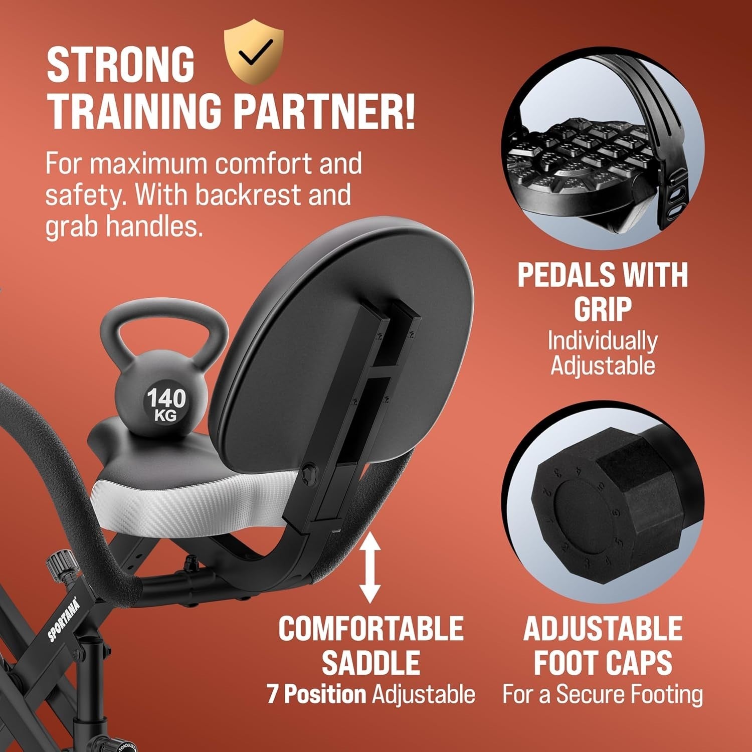 4-in-1 Folding Exercise Bike w/ 10 Levels, LCD Display, Fitness Bands, 140kg