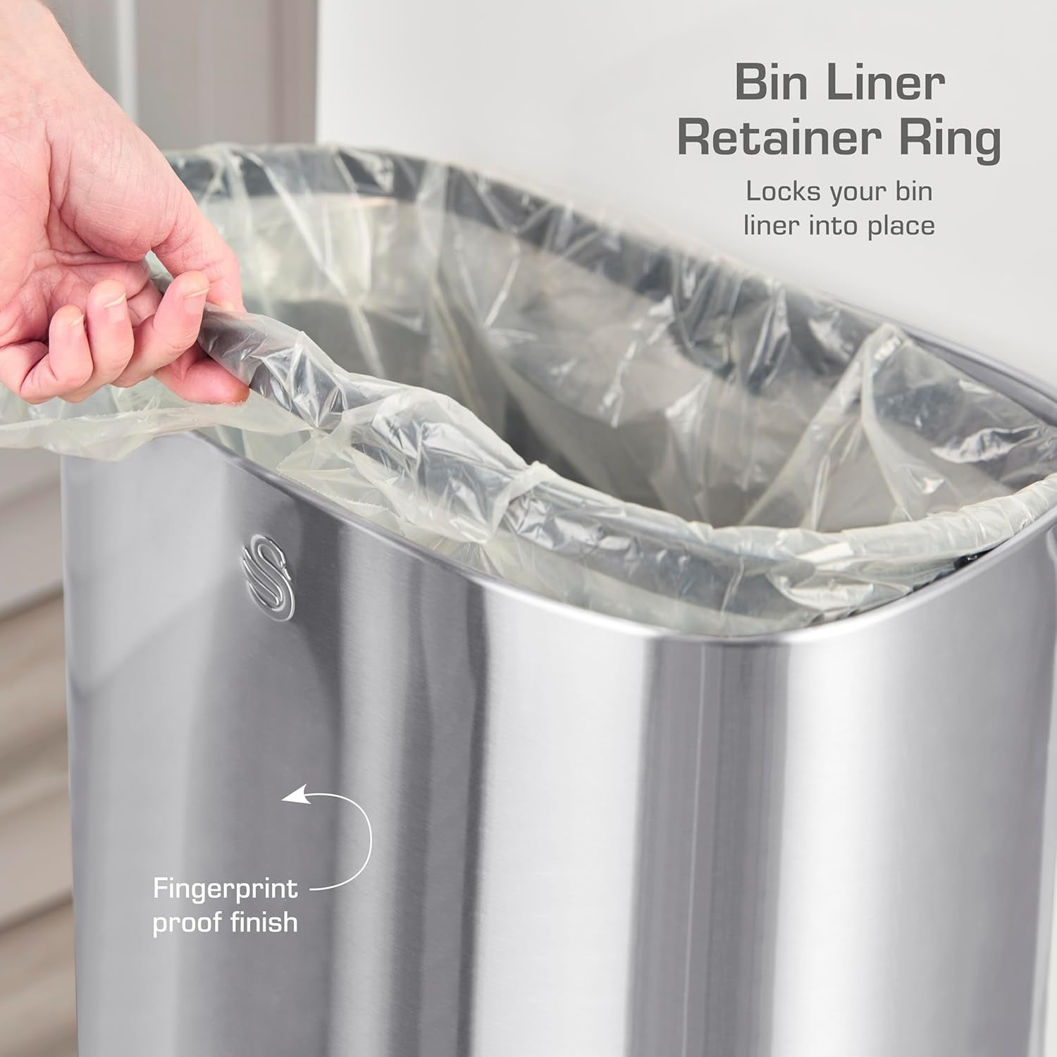 80L Automatic Sensor Kitchen Bin Ozone Odour Control Steel