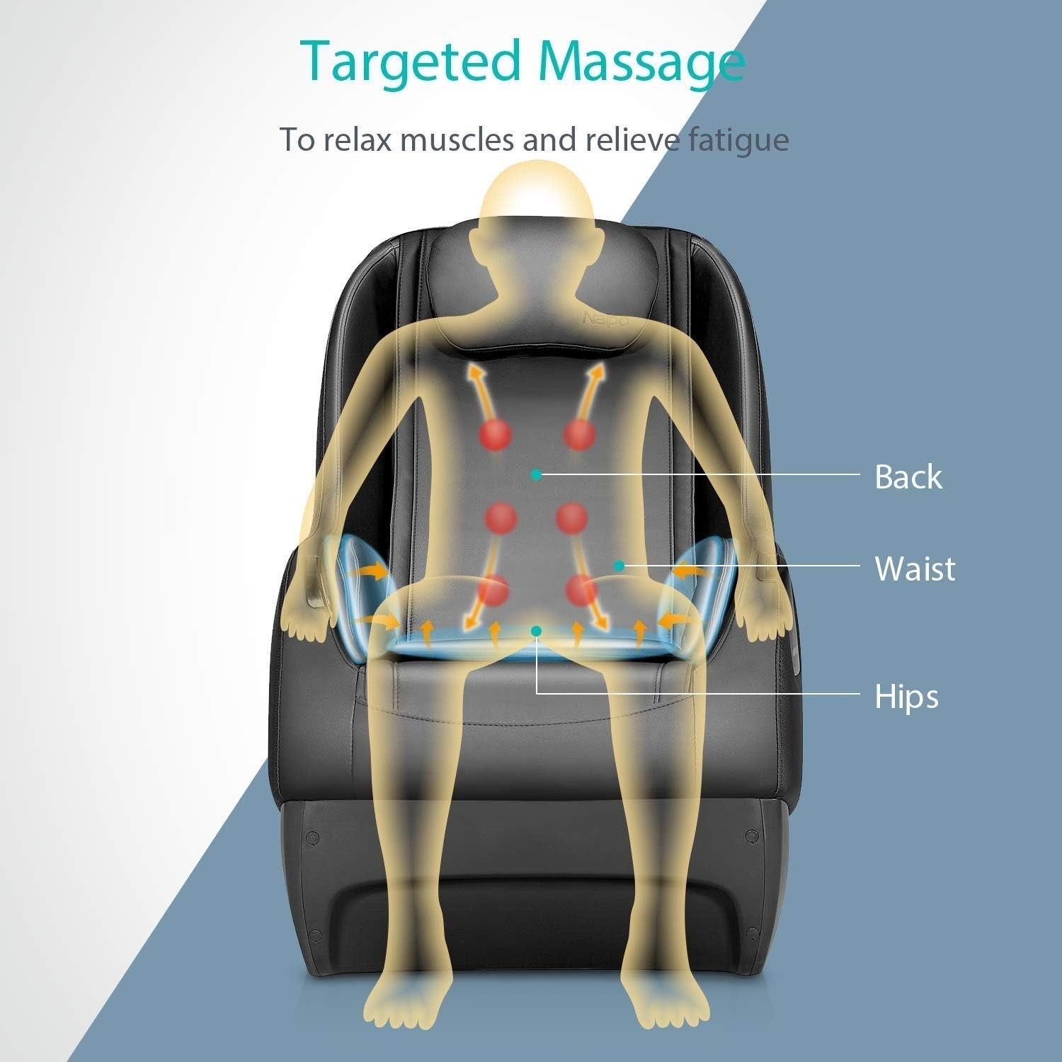 Shiatsu Massage Chair 3D Speakers L-Track Kneading Air Pressure Relax Black