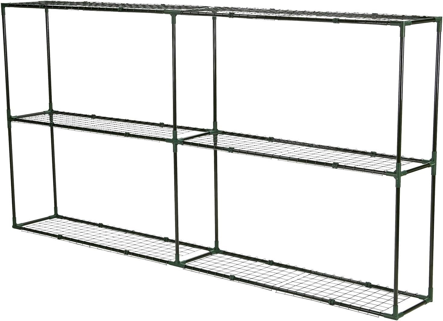 6-Tier Greenhouse Metal Shelving Rack for Plants Pots & Trays 222×30×114cm