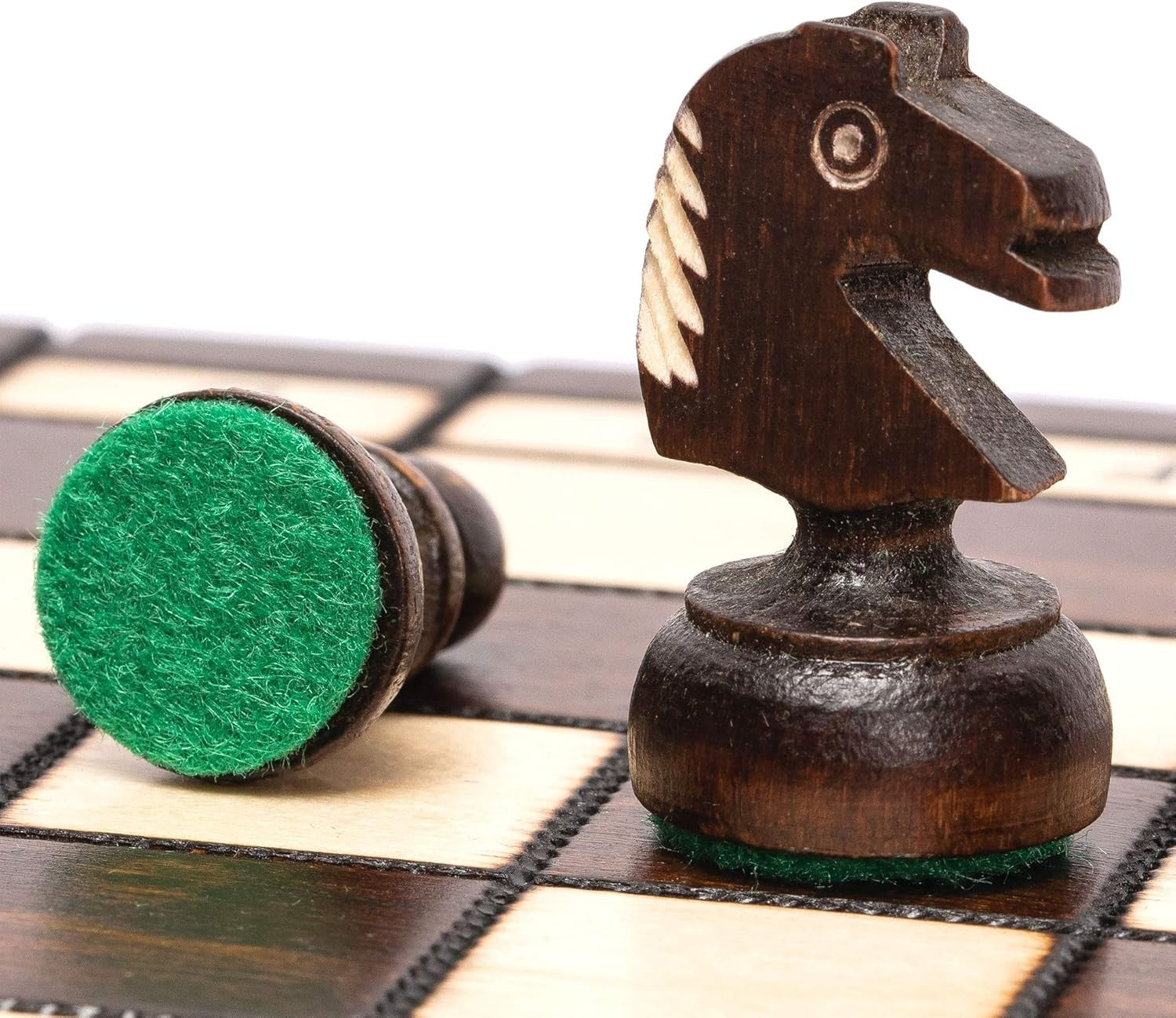 Small Wooden Chess Set 28cm • Handcrafted Pieces • Folding Travel Board Gift