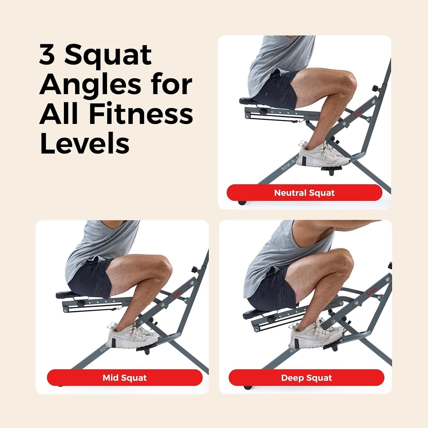 Row N Ride Squat Assist Trainer Foldable Home Gym Glute Leg Workout