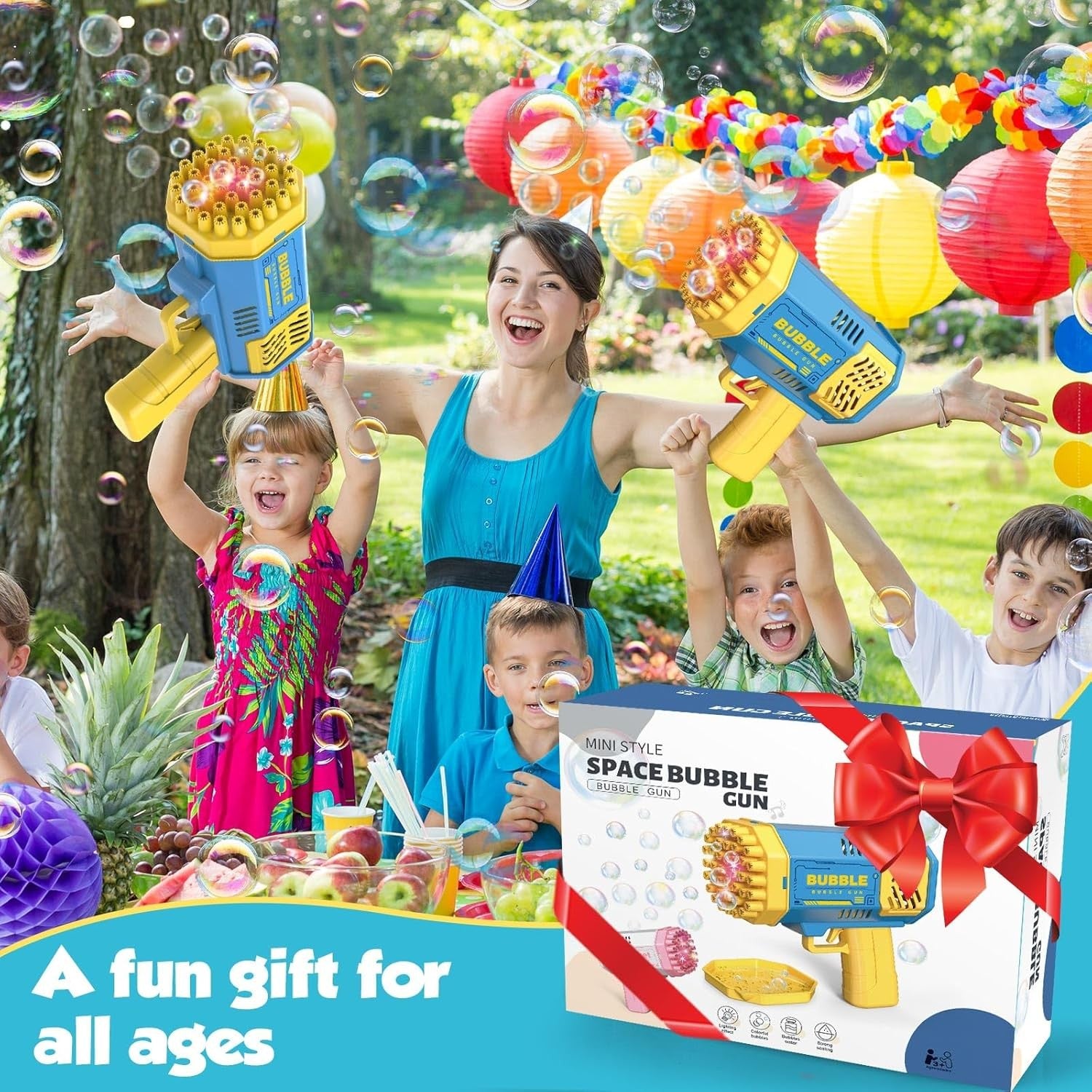 Rocket Bubble Gun 40 Hole LED Kids Bubble Machine