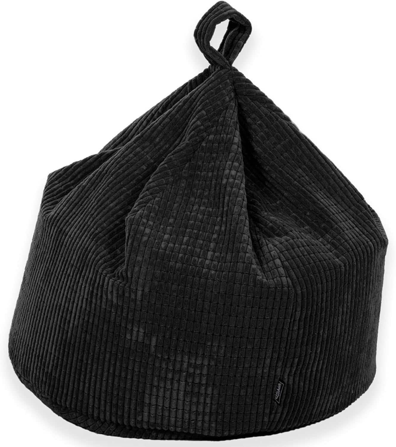 Kids Corduroy Bean Bag Chair Filled Soft Seat Lounge Black 60x45cm