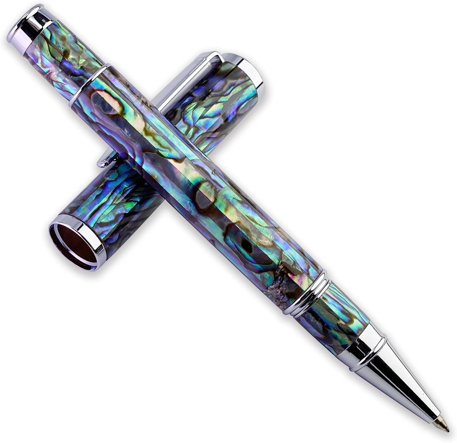 Luxury Blue Abalone Shell Rollerball Pen Gift Set