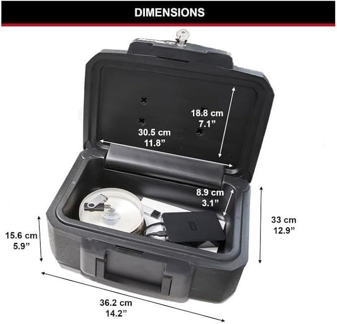Portable Fireproof Waterproof Security Chest Key Lock Document Safe