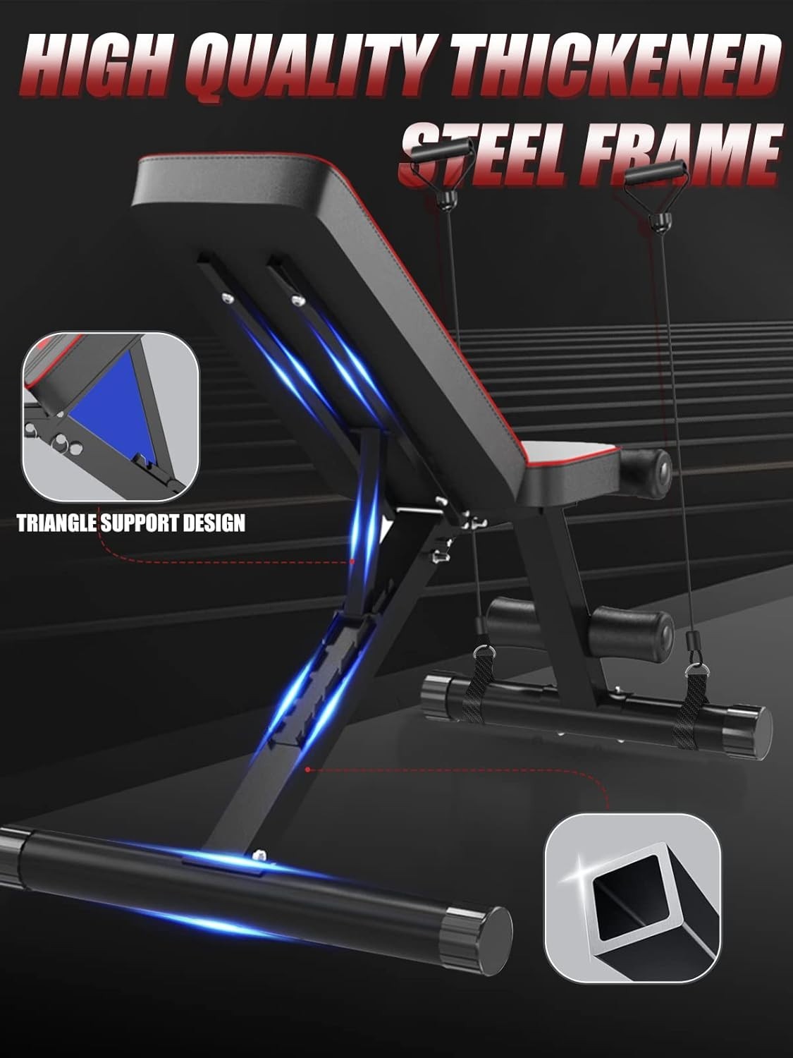 Heavy Duty Folding Workout Bench 300kg Multi-Angle Home Training