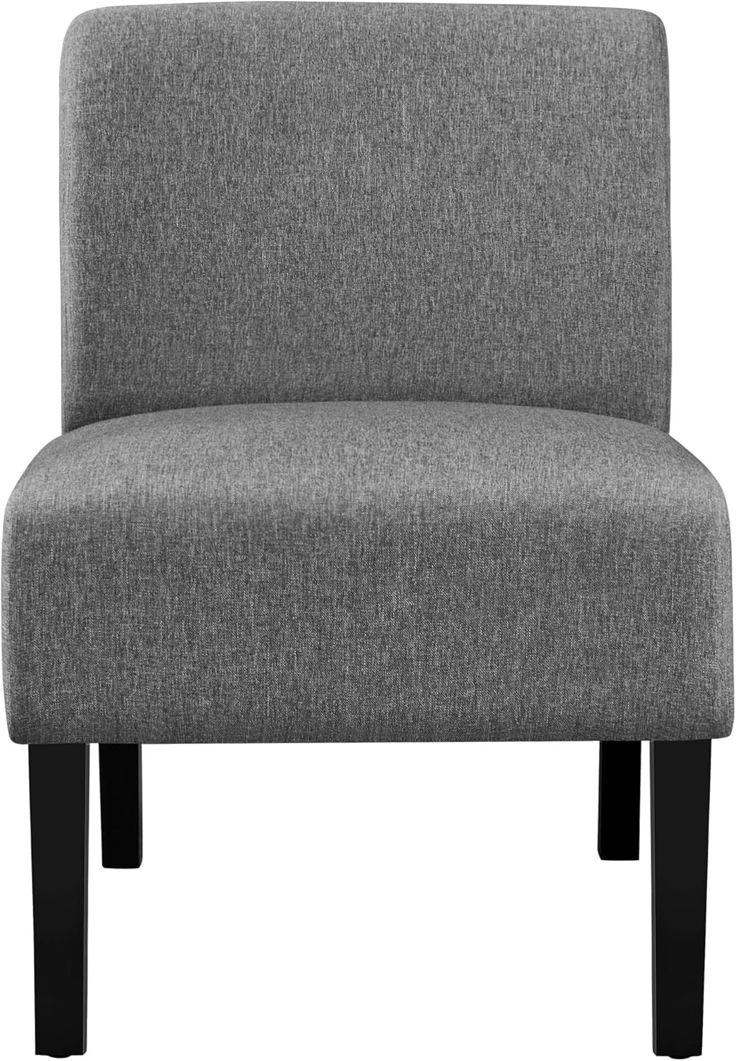 Grey Fabric Dining Accent Chair Solid Wood Legs Bedroom Living