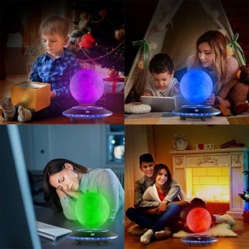 3D Printing Levitating Moon Lamp 16-Color Floating LED Touch-Control Night Light