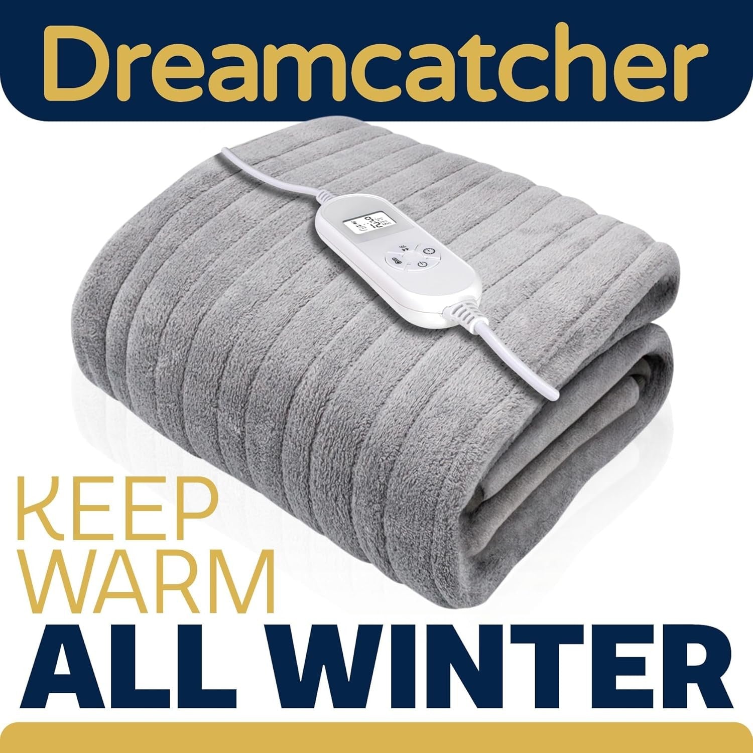 Electric Heated Throw Blanket 160x120cm Soft Fleece 9 Timer