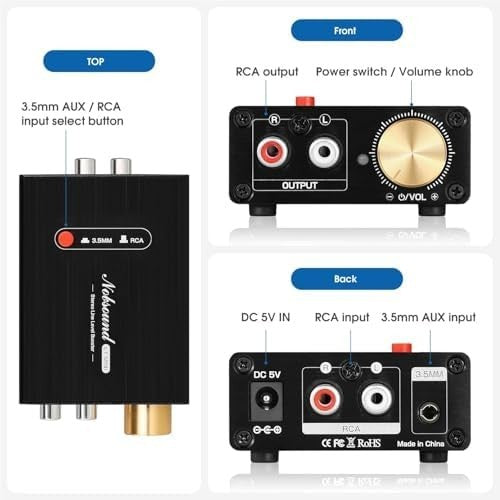 Mini Stereo Line Booster L1 MINI Preamp 20dB Gain with Volume Control