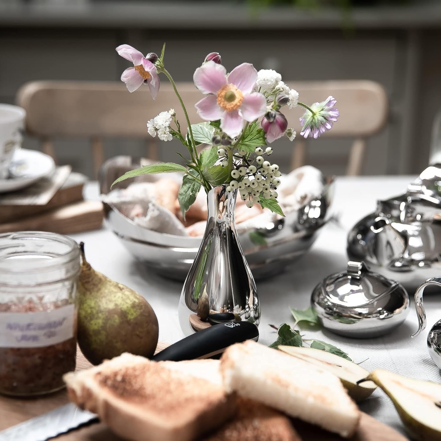 Stainless Steel Decorative Vase Modern Sculptural Home Décor Table Accent