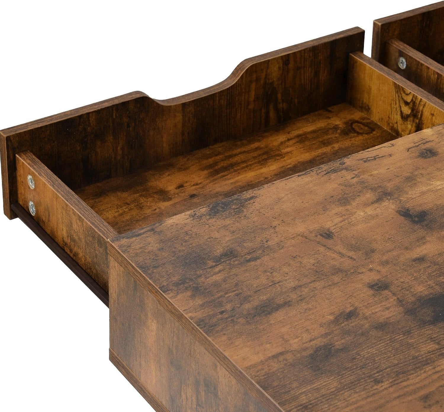 Rustic Brown Black Computer Desk Home Office Workstation Kids Dressing Table 2 D