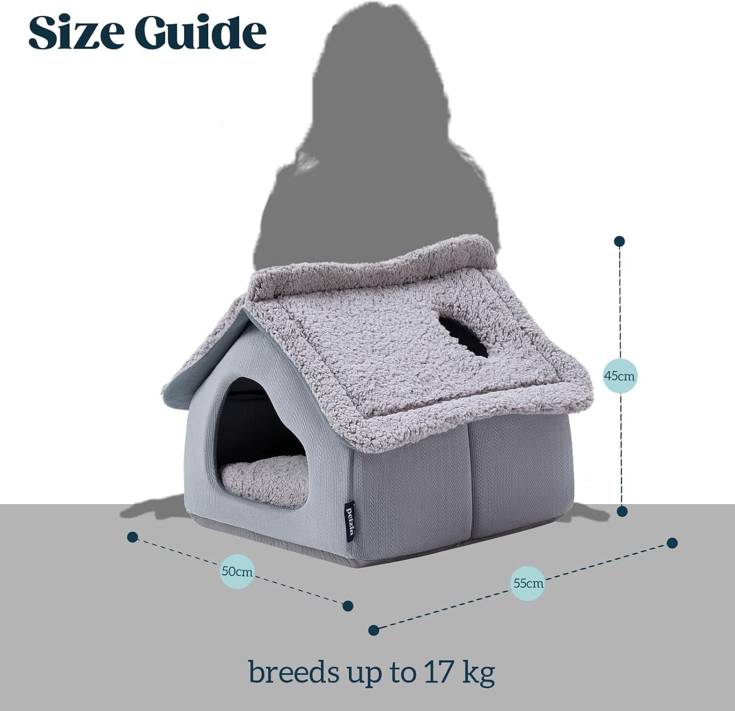 Large Cat Cave Bed Indoor Pet House Covered Hideaway Washable Cushion