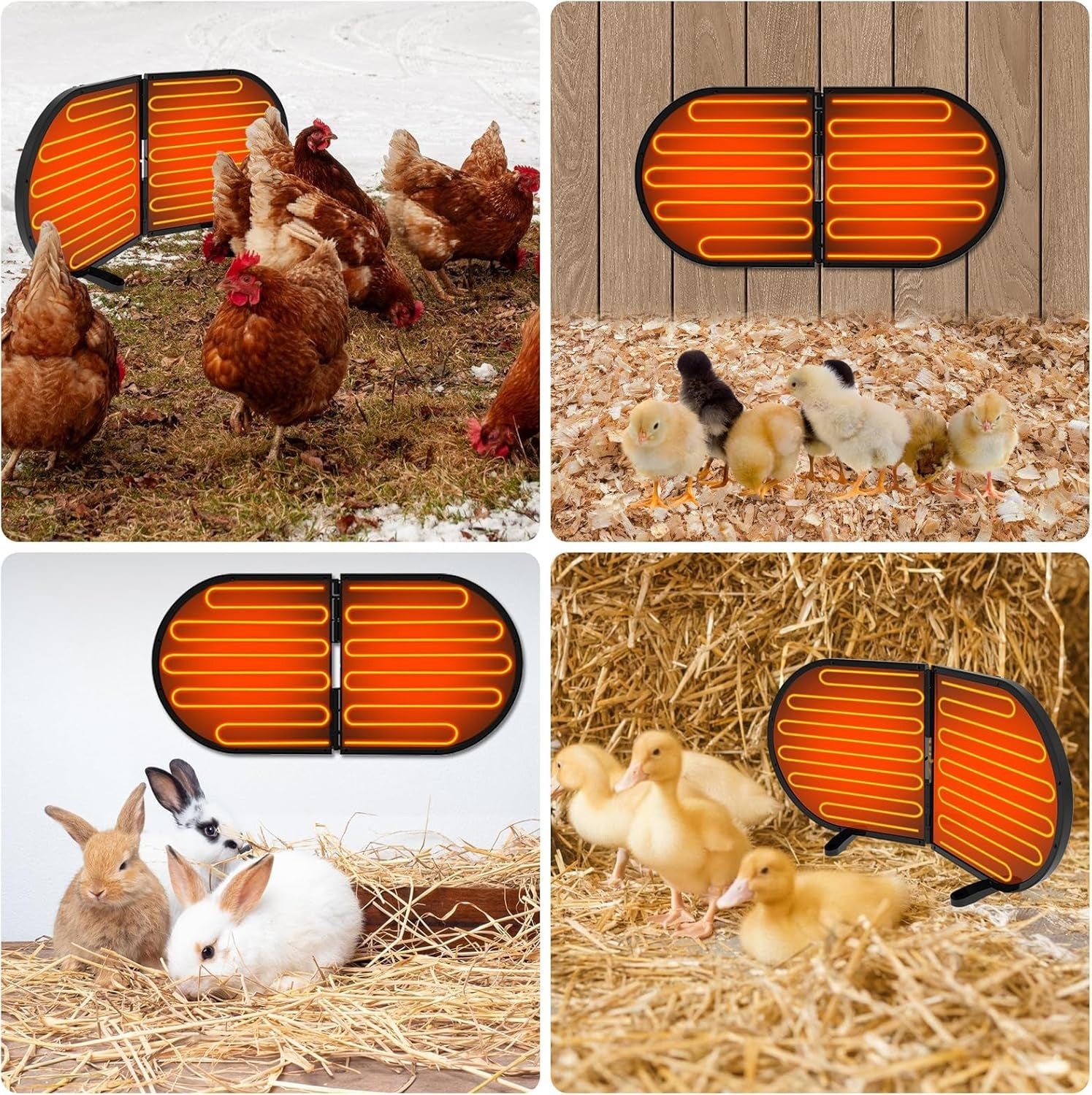 220W Foldable Chicken Coop Heater Waterproof Radiant Panel