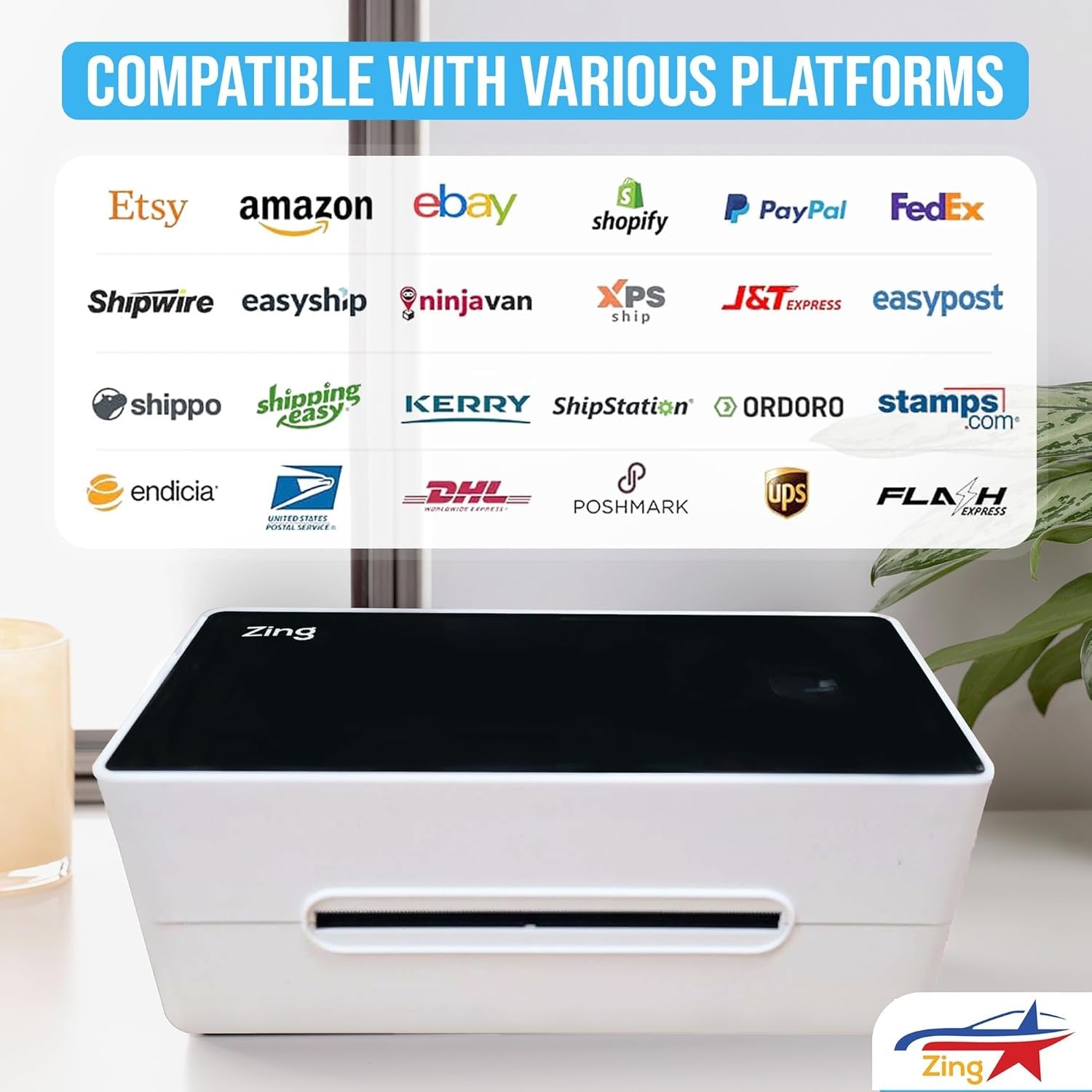 4x6 Thermal Label Printer 300DPI High Speed USB Mac Windows