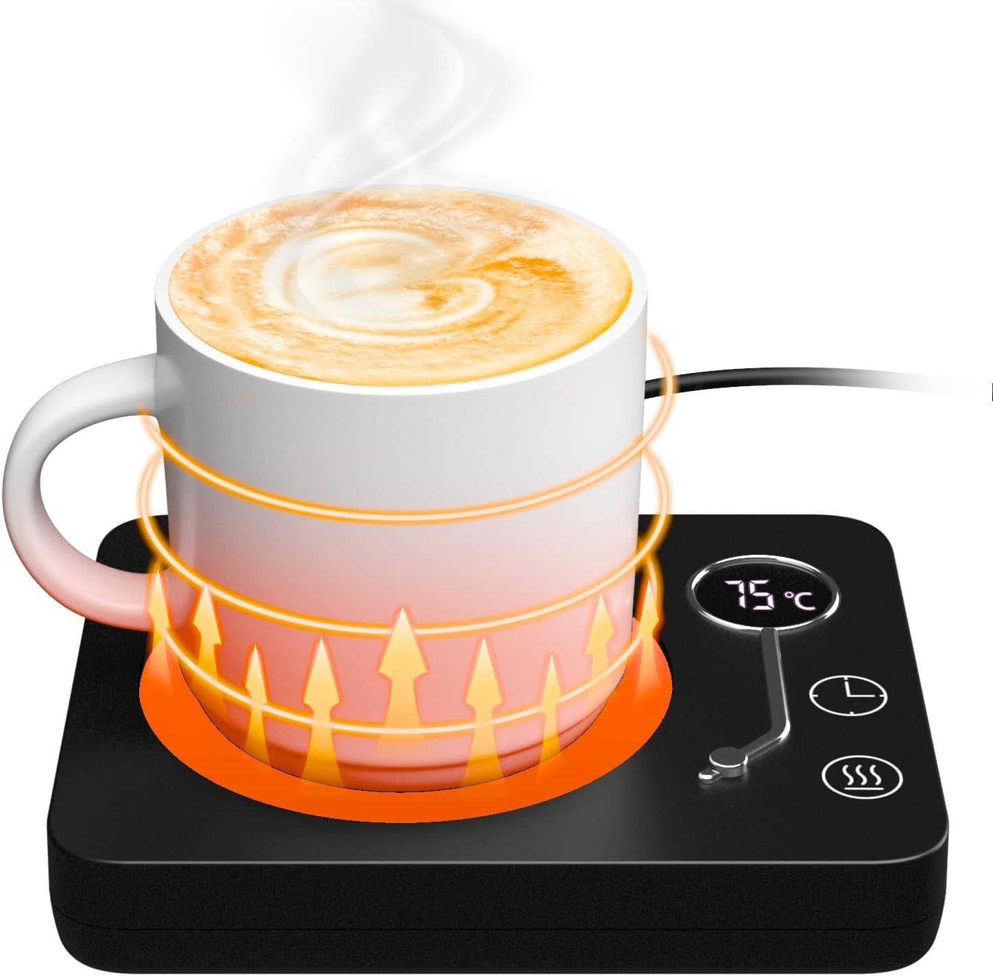 Smart Coffee Mug Warmer – Desk Beverage Warmer, Black/Brown