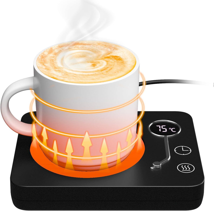 Smart Coffee Mug Warmer – Desk Beverage Warmer, Black/Brown