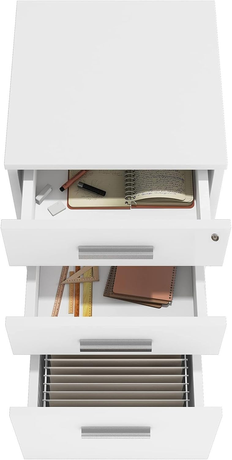 Locking Rolling File Cabinet 3 Drawer Under Desk Office Storage Unit