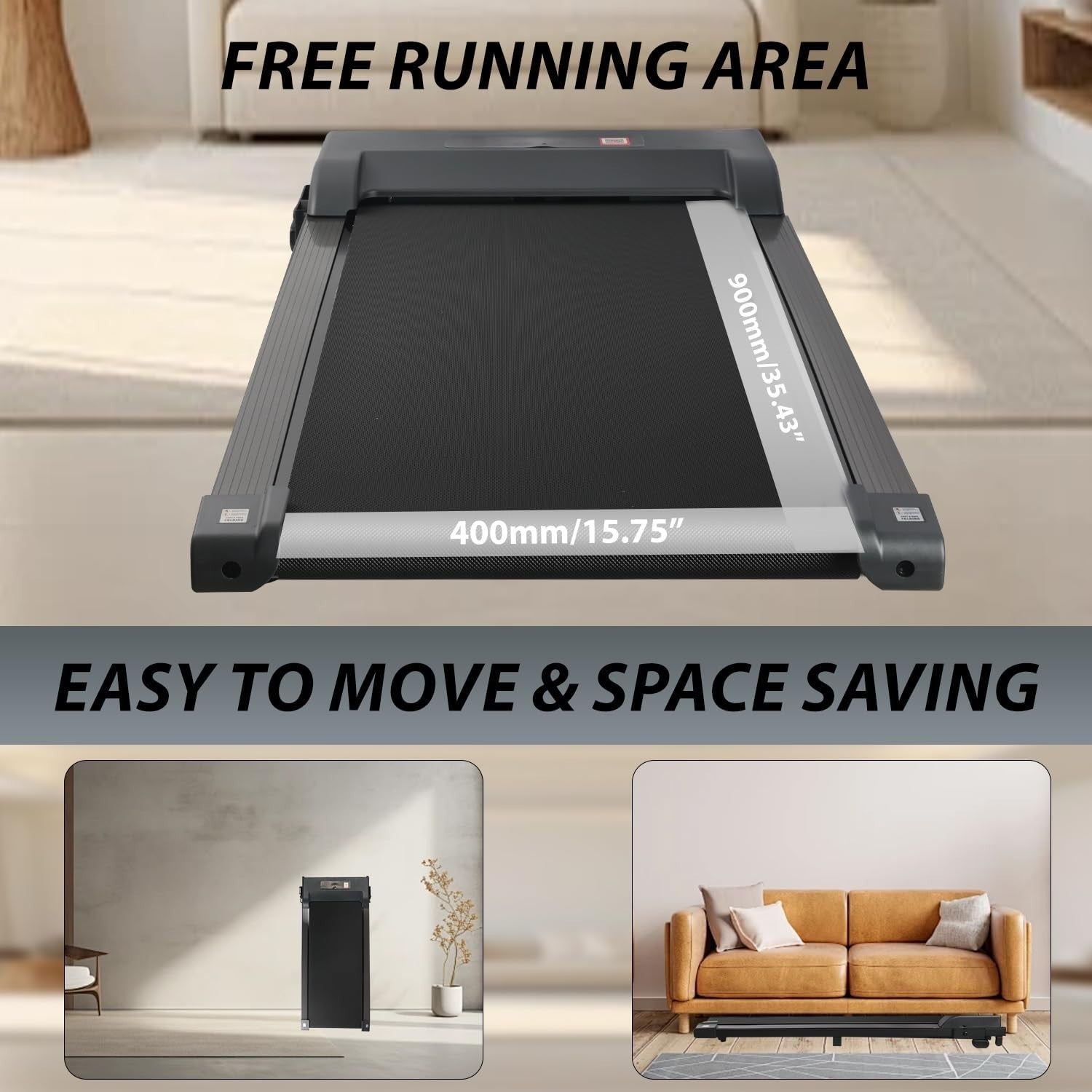 Under Desk Treadmill 4% Incline Home Walking Pad LED Remote Fitness