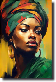 African Woman Canvas Wall Art 60x40cm Framed Portrait