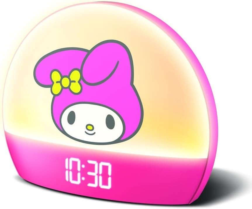 Sunrise Alarm Clock Kids Pink Multicolor LED Night Light USB Snooze