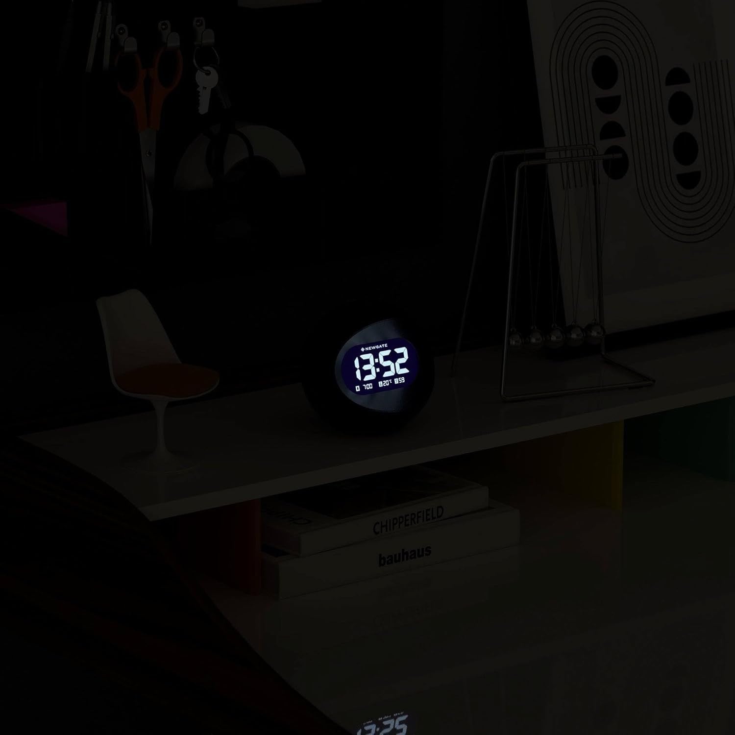 Retro Digital Alarm Clock LED Display Round Bedside Desk Clock Snooze
