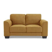 Mustard Boucle 2 Seater Sofa Deep Cushions Compact Modern UK Living Room