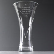 Personalised Crystal Vase Hand Cut Engraved Gift for Wedding Anniversary