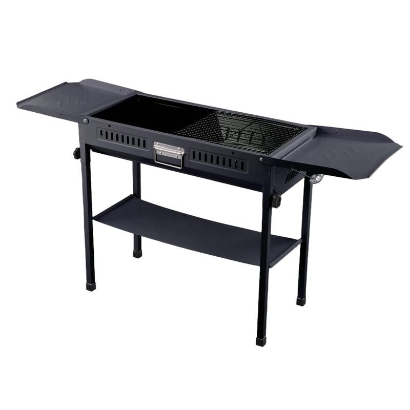Portable Charcoal BBQ Grill Foldable Outdoor Garden Cooker w/ Utensils Set