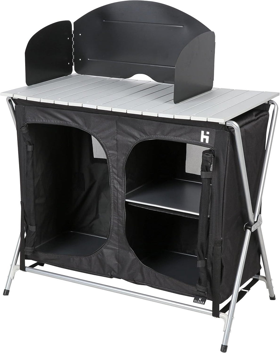 Foldable Camping Kitchen Unit Stove Storage Portable Outdoor Cooking Station