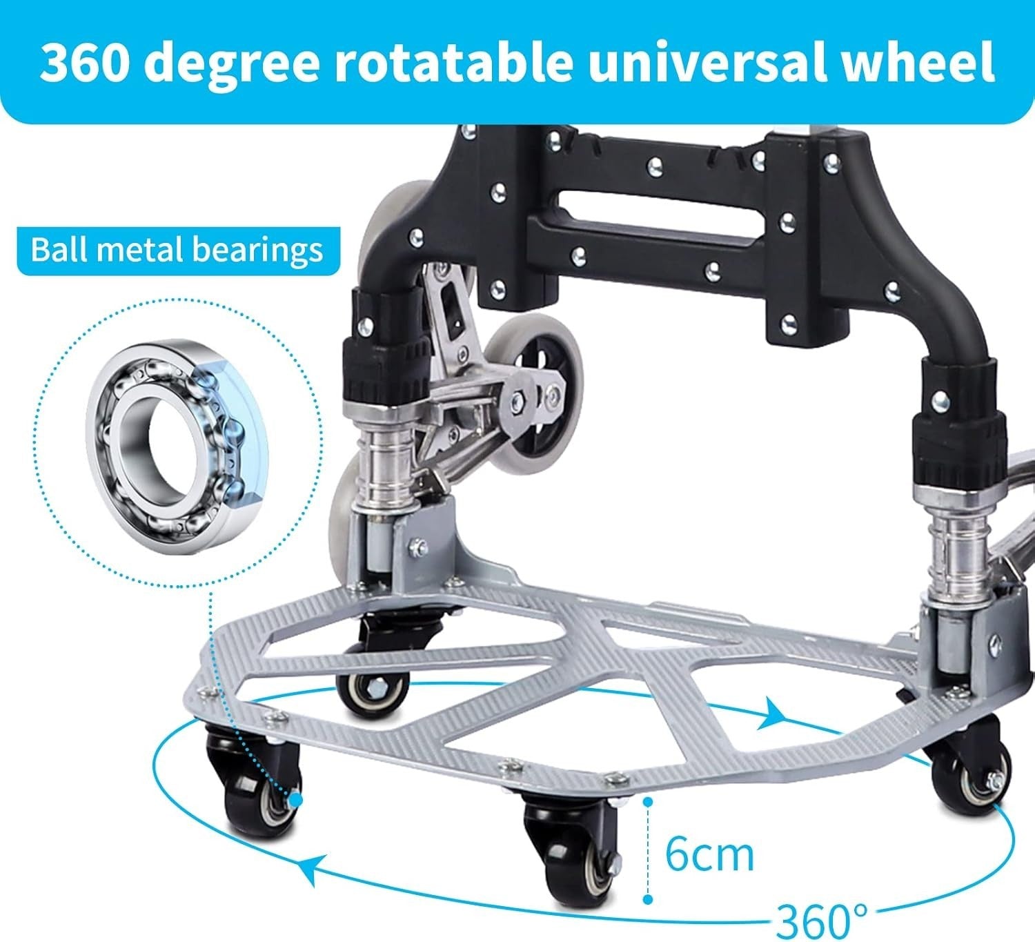 Aluminium Stair Climbing Hand Truck 10 Wheel Folding Dolly Cart