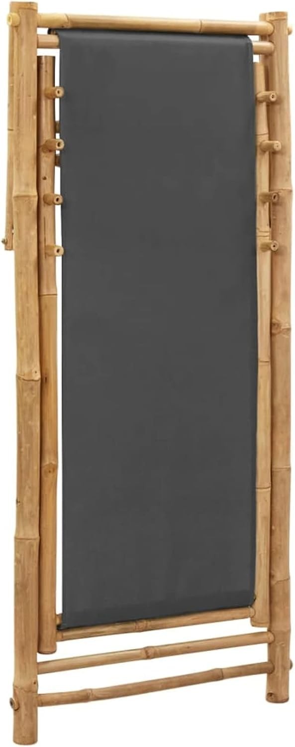 Adjustable Bamboo Deck Chair with Canvas Seat | Weatherproof Outdoor Lounger