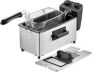 3L Deep Fat Fryer 2000W Stainless Steel | Adjustable Thermostat Easy Clean