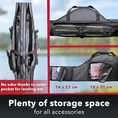 Fishing Rod Bag 2-3 Compartments Water-Repellent 130cm Carry Case