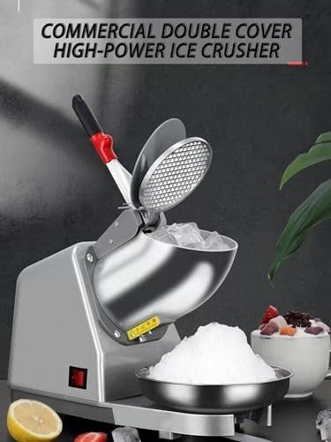 Commercial Ice Crusher Machine 300W Double Blade Slush Snow Cone Maker