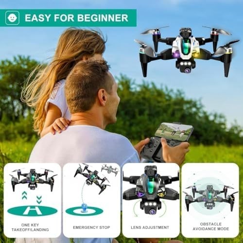 Trendi 4K Dual Camera Foldable Drone Brushless Motor Obstacle Avoidance Black