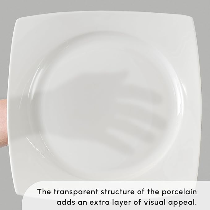52pc White Bone China Dinner Set for 12 Plates Bowls Modern Tableware