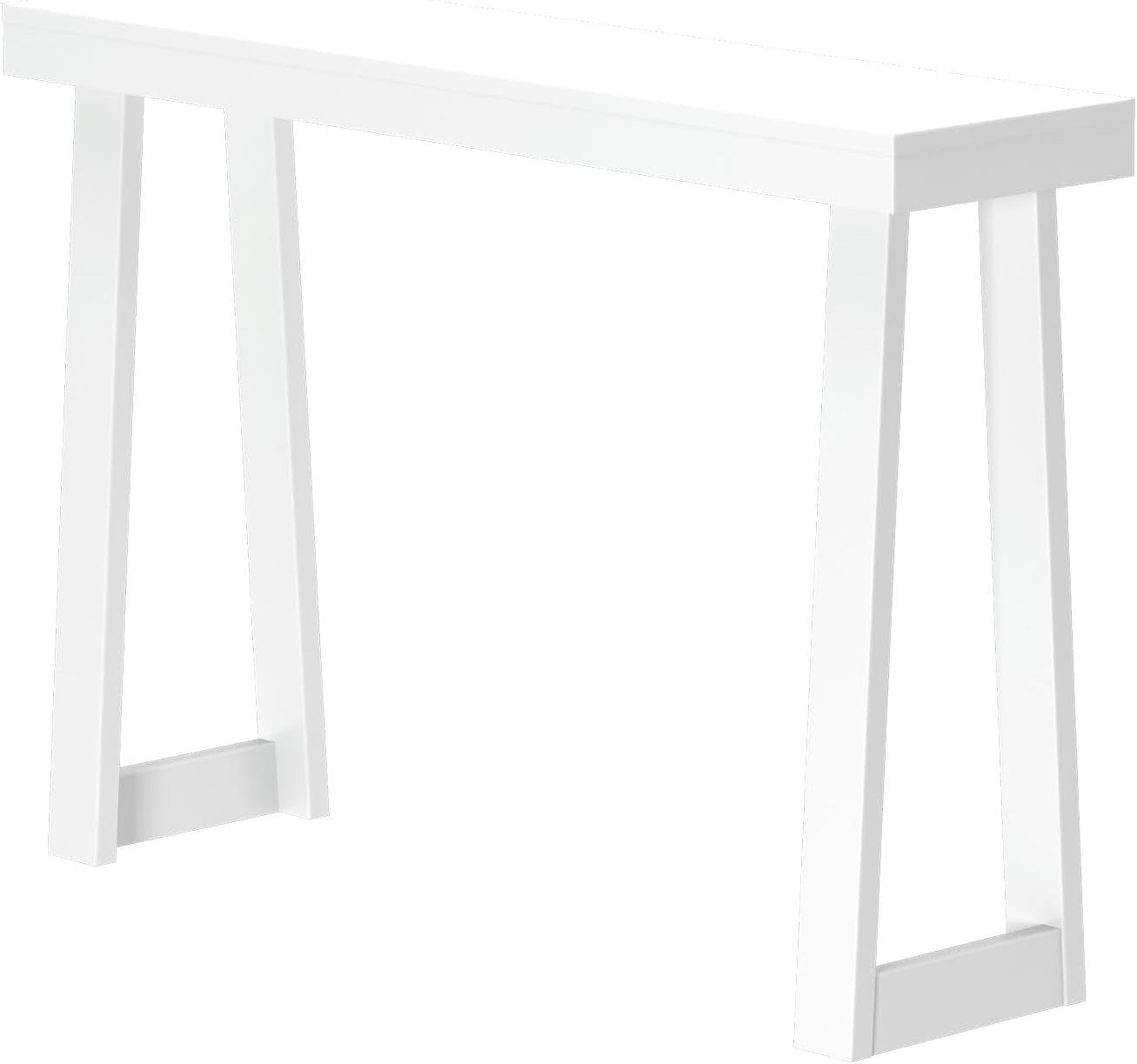 46 Inch White Solid Wood Console Table – Narrow Sofa Hallway Accent