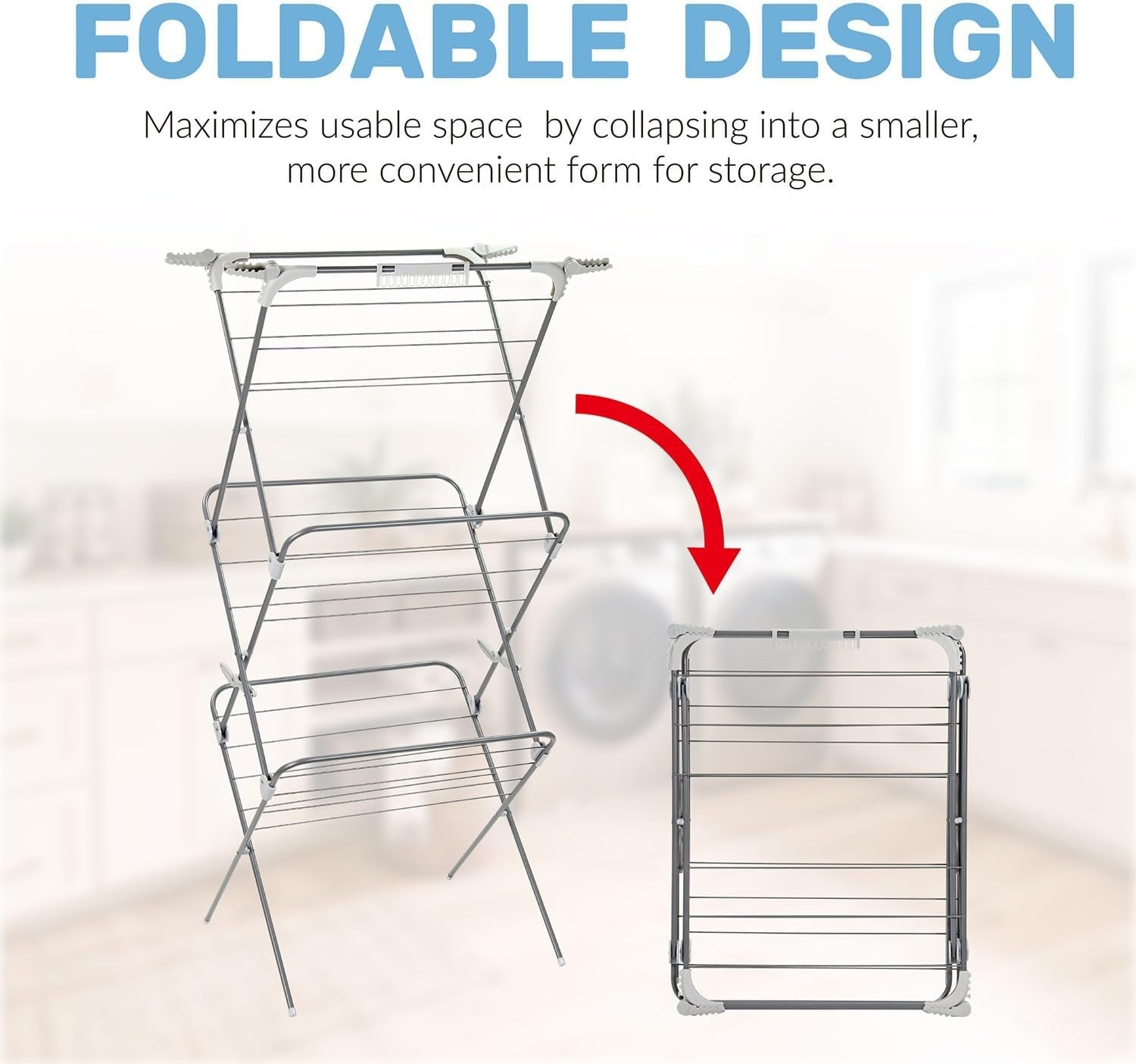 3 Tier Clothes Airer Folding Drying Rack 27m Large Indoor Outdoor Laundry