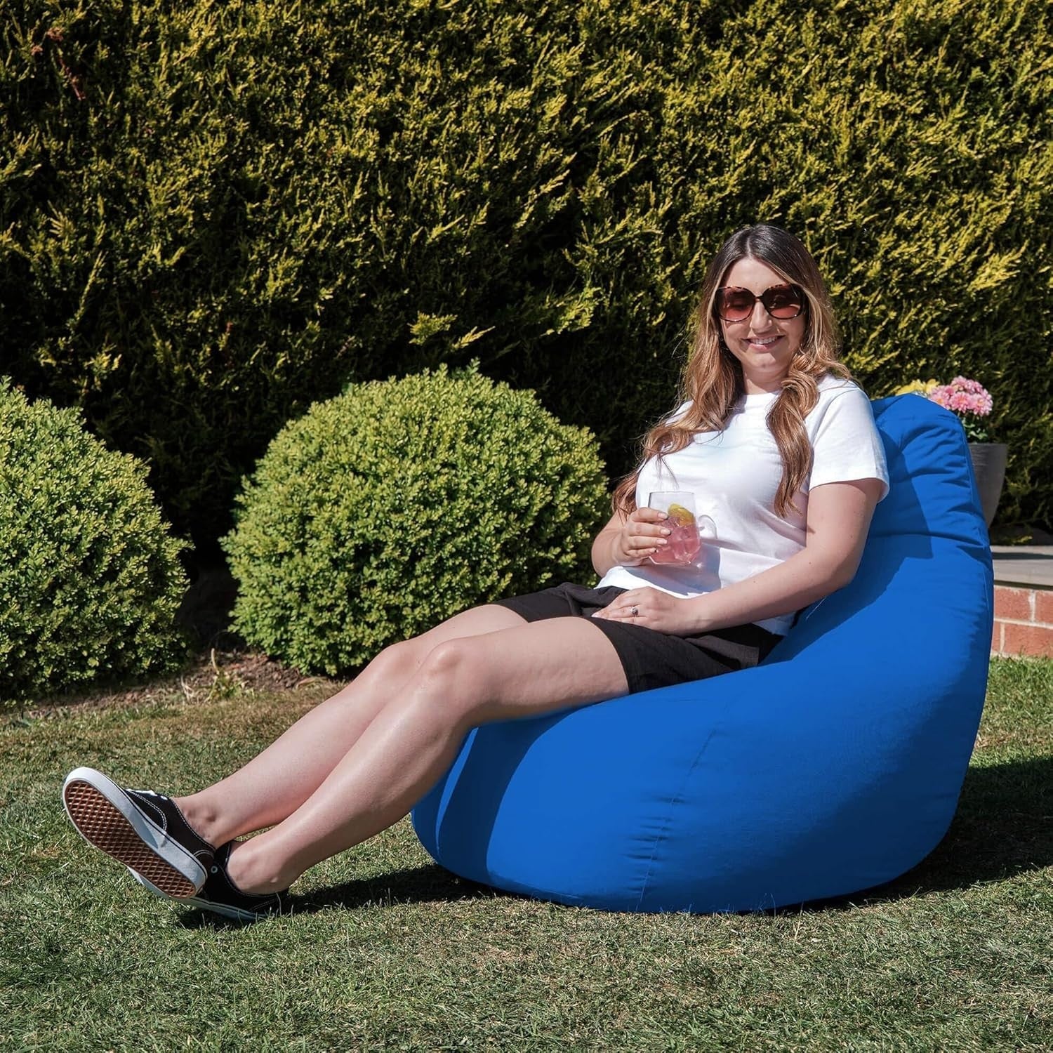 Blue Gaming Bean Bag Chair | Waterproof Recliner Seat Indoor Outdoor Use
