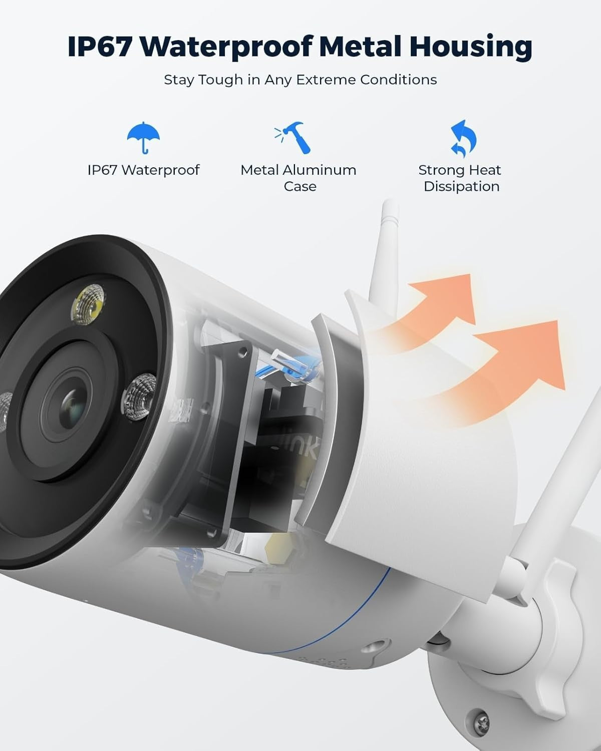 4K WiFi 6 Security Camera Outdoor 8MP Color Night Vision IP67 CCTV