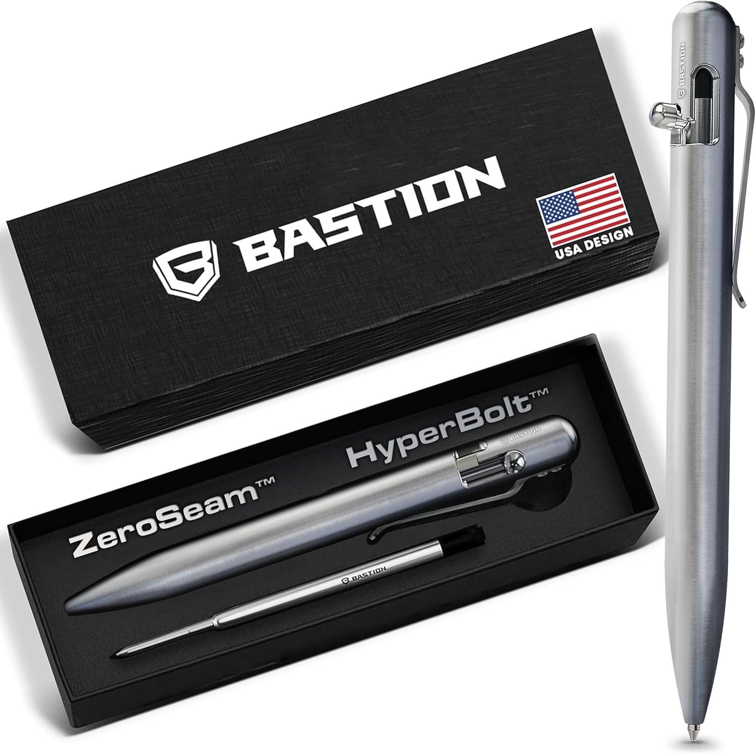 Titanium Bolt Action Ballpoint Pen Luxury Gift Black