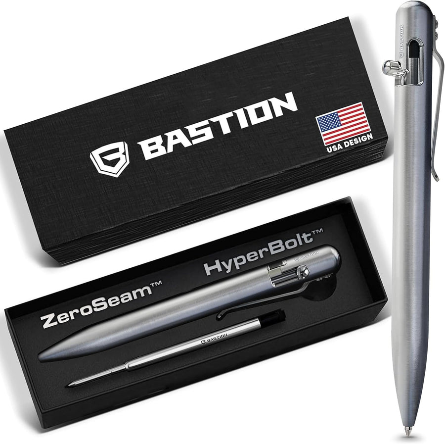Titanium Bolt Action Ballpoint Pen Luxury Gift Black