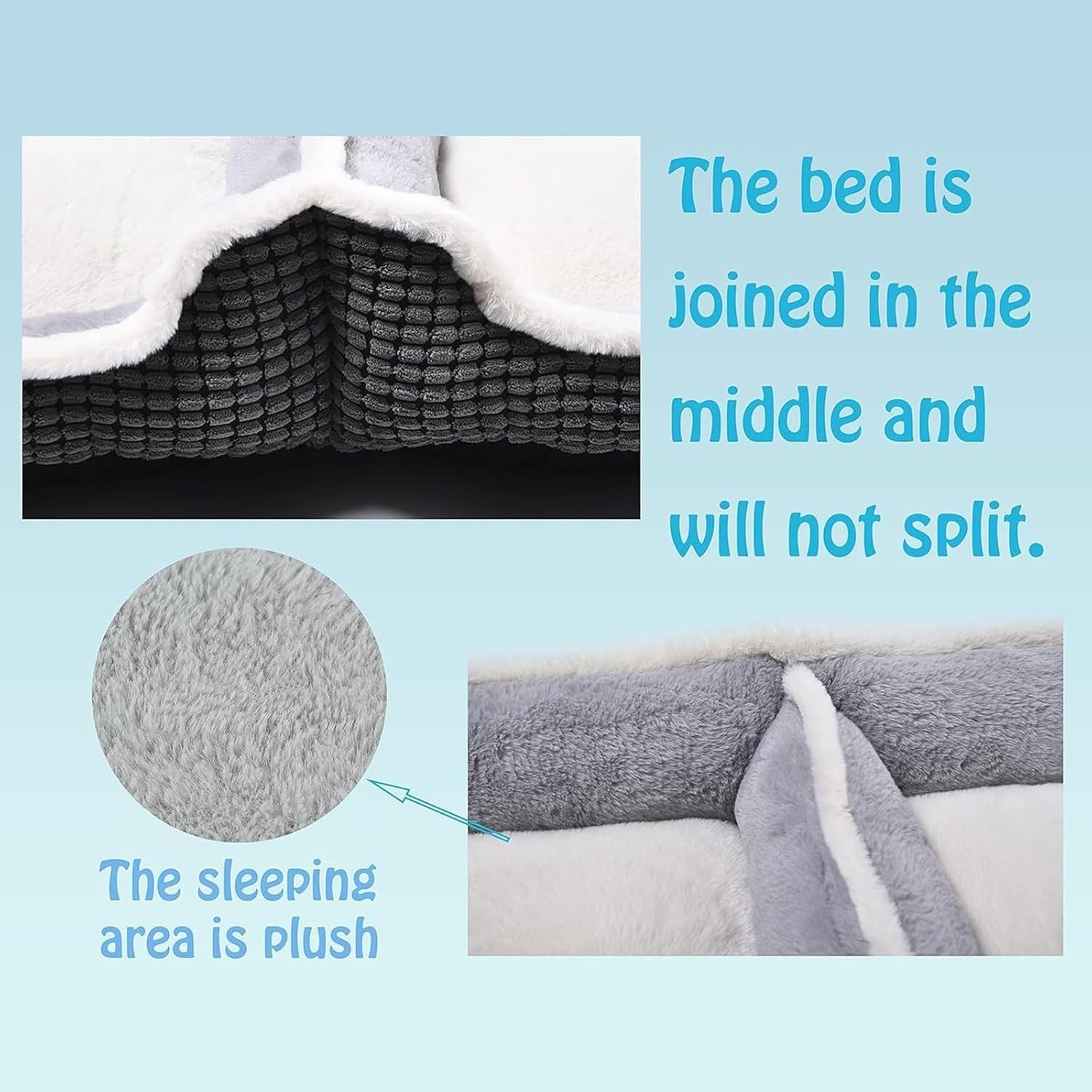 Washable Double Dog & Cat Bed Soft Plush Anti-Slip Bottom