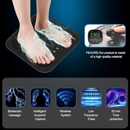 Portable EMS Foot Massager Mat 30 Intensity Muscle Circulation Relief