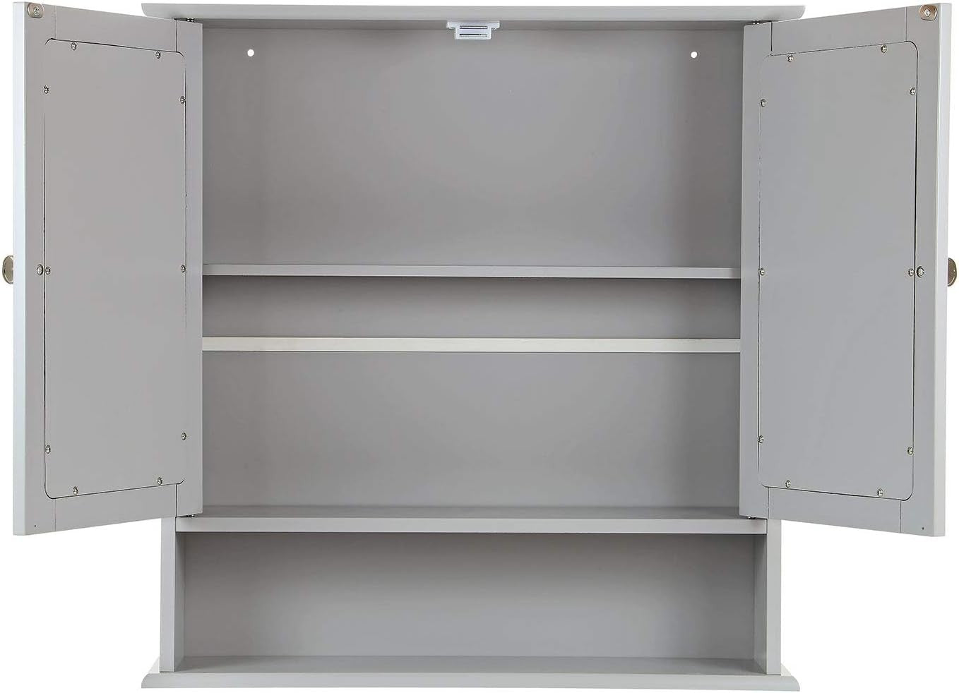 Bathroom Mirror Cabinet Double Door Wall Mounted Storage with Adjustable Shelves