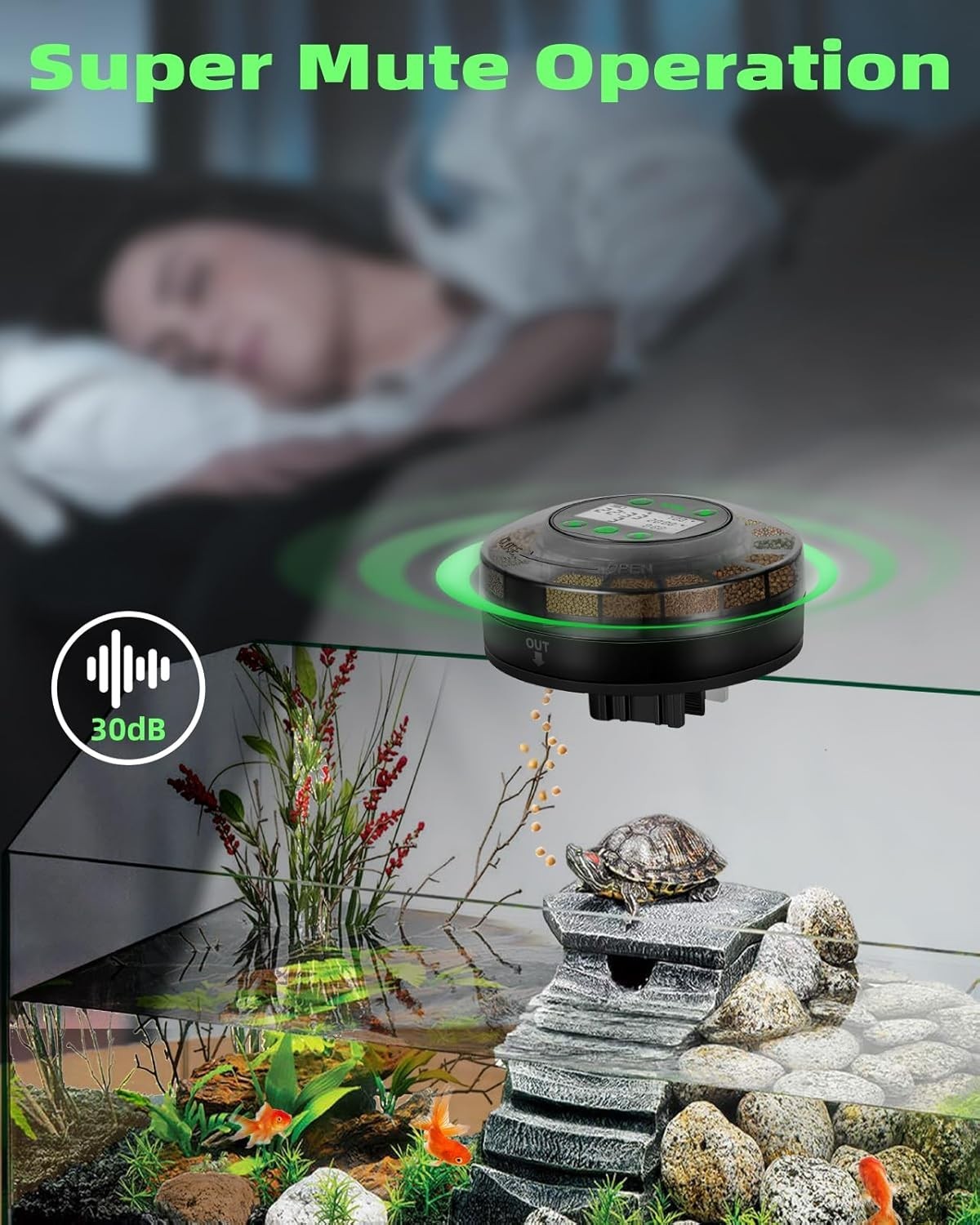 Automatic Fish Feeder USB Rechargeable LCD Timer Aquarium Food Dispenser