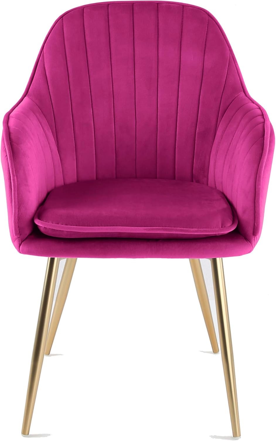 Fuchsia Velvet Tub Chair Gold Chrome Legs Accent Armchair