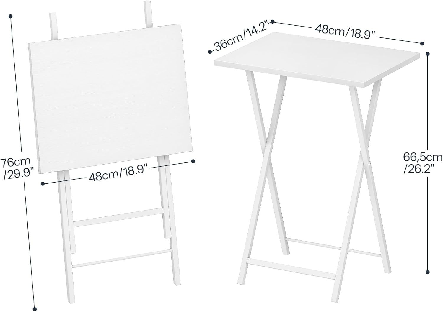 Compact Folding Side Tables 2-Pack – Multiuse Sofa Snack & Laptop Trays